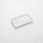 image of American Metalcraft MWMEL12 Plastic Platter, 12" L x 7" W x 1.5" H, Melamine, White Marble Naturals Collection
