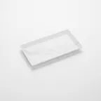 image of American Metalcraft MWMEL19 Platter, 14" x 7.5" x 1.5" Rectangular Melamine, White Marble Pattern, Naturals Collection