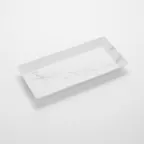image of American Metalcraft MWMEL21 Rectangular Melamine Platter, 21" L x 13" W x 2" H, White Marble Pattern, Naturals