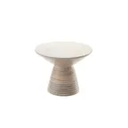 image of American Metalcraft MWPDS5 Pedestal Stand, Sun-Bleached Ribbed Wood, 5-1/4" H, Hampton Collection