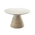 image of American Metalcraft MWPDS7 Display Stand – Sun‑Bleached Ribbed Wood Round 7‑1/4"/5‑9" Height