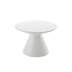 image of American Metalcraft MWPDW6 Pedestal Display Stand, 6.25" Height Round White Wood Hampton Collection