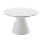 image of American Metalcraft MWPDW7 Pedestal Stand, 7-1/4" Height, Round White Wood, Hampton Collection