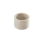 image of American Metalcraft MWRS6 Display Riser, Round 32-oz Sun-Bleached Ribbed Bowl on Wood Base, Beige, 1-Step