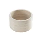 image of American Metalcraft MWRS9 Round Sun-Bleached Riser Bowl, 104 oz, Beige, Wood Base, 1-2 Step Hampton Collection