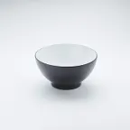image of American Metalcraft NB85 - 9" Diameter 2-Quart (85 oz) Round Melamine Plastic Bowl, Two‑Tone Black/White Dinnerware