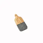 image of American Metalcraft OWBB8 Olive Wood & Black Marble Serving Peel, 6" L x 3.5" W x 1/2" H with Handle, Hand Wash Only
