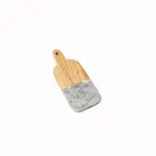 image of American Metalcraft OWBG8 Serving Peel Board, 6" L x 3½" W x ½" H Olive Wood/Gray Marble Handle, Hand Wash, Platter