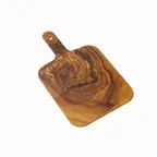 image of American Metalcraft OWM10 Square Olive Melamine Serving Board Handle 10" L x 9" W x ½" H Naturals