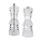 image of American Metalcraft PMSA62 Salt & Pepper Shaker And Mill Set, 6‑Inch Clear Acrylic Condiment Dispenser