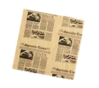 image of American Metalcraft PPCN1212 - 12" x 12" Square Fry Basket Liner, Newsprint Color, Paper Material - 1000/Pack