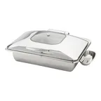 image of American Metalcraft REVLRT26 Chafer, 9-Qt Steel, 26x18x12 in, Induction Ready, Lid & Spoon Rest