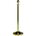 image of American Metalcraft RSCLGOA1 Gold Plated Stainless Steel Post – Ball Top, Flared Base, No Rope/Chain