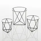 image of American Metalcraft RSGB3 Geometric Rise Set, 3‑Piece Stainless Steel Black Tabletop Display Risers