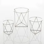 image of American Metalcraft RSGS3 Geometric Rise Set, 3-Piece, Stainless Steel Display Risers