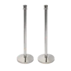 image of American Metalcraft RSLWCH Post/Base Set, 2 Polished Steel Posts Urn Top, Flared, 12.5" x 37¼" H, No Rope