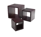 image of American Metalcraft RSM2 Mahogany Wood Riser Set - 3/Set