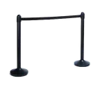 image of American Metalcraft RSRTBLC8 Stanchion Post 40" High 84" Long Nylon Tape Stainless Steel Finish Base