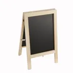 image of American Metalcraft SBSBMNI Mini A‑Frame Sign Board, 6" W x 9" H Black Chalkboard, Wood Frame
