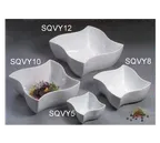 image of American Metalcraft SQVY12 Squavy Bowl, 12" Dia x 5" H, 228 oz Porcelain White