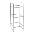 image of American Metalcraft SRT3 Three‑Tier Stainless Steel Riser, W 10‑19 in, H 25½ in, White, 3‑4 Step Design