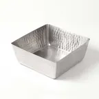 image of American Metalcraft SSQH94 Square Hammered Stainless Steel Bowl, 146 oz (4 Qt), 9.5" x 9.5" x 3.75"