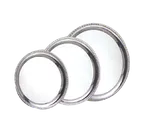 image of American Metalcraft SST14 Royal Touch 14" Round Heavy-Duty Stainless Steel Display Tray, 1/2" H