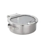 image of American Metalcraft SYNSRD13 Round Chafing Dish, 5‑Quart Capacity, Stainless Steel