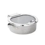 image of American Metalcraft SYNSRDHM13 5-Quart Round Hammered Stainless Steel Chafer, Synergy Collection