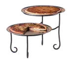 image of American Metalcraft TLSP1219 Ironworks 2‑Tier Display Stand, Black Iron, 19‑3/8" L x 11‑3/4" W x 12‑3/8" H, Curled Foot