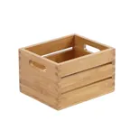 image of American Metalcraft WCBA7 Countertop Condiment Caddy, 7.5" L x 6.25" W x 4.75" H Bamboo Wood, Natural, 1 Section