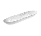 image of American Metalcraft WSLB27 Boat Bowl, 5-Quart (169 oz) Oblong Resin, White Swirl, 27" L x 7.5" W x 3.4" H, Hand Wash