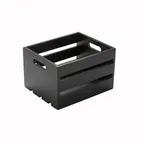 image of American Metalcraft WTBL10 Rectangular Wooden Crate, 10.25" L x 12.5" W x 8" H, Black, Hand Wash Only