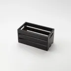 image of American Metalcraft WTBL12 Rectangular Wooden Serving Crate, 1/3 Size, 12.25" L x 6.25" W x 6" H, Black Hand Wash Only
