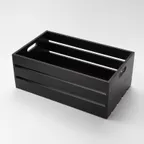 image of American Metalcraft WTBL20 Rectangular Wooden Serving & Display Crate, 20½" L x 12½" W x 8" H, Black, Hand Wash