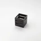 image of American Metalcraft WTBL6 Wooden Serving & Display Crate, 1/6 Size, Black, 6.25" L x 5.75" W x 5.75" H