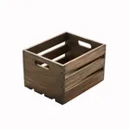 image of American Metalcraft WTV10 Wooden Serving & Display Crate, Rectangular, 10¼" L x 12½" W x 8" H, Vintage, Hand-Wash Only