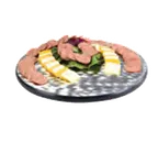 image of Lakeside 2429 Display Tray, 22" Diameter, Rimless Stainless Steel, Vinyl Edges, RubberFeet, USA Made