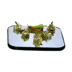image of Lakeside 260 Mirror Tray – Sq 28" x 28" 1/4" Glass with Wood Backing, Black Vinyl Edges Made in USA