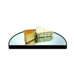 image of Lakeside 282 Mirror Tray - Half‑Round 24" Glass, 1/4" Thick, Wood Backing, Black Vinyl, Made in USA