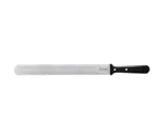 image of Louis Tellier 3051630 - Triangle Baker's Knife, 12" Serrated Blade, Black Riveted Handle - 1/Bag