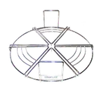 image of Proluxe EQ186 Equaslice Pizza Cutting Guide, 6-Slice Stainless Steel for 18" Pies, Cut Markers