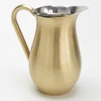 image of American Metalcraft BWPG84 Bell Pitcher - 84 Oz, 8-3/4" x 5" x 9-1/4", Satin Gold