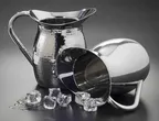 image of American Metalcraft DWP64 Pitcher, 64-Ounce Double-Wall Stainless Steel, 5" x 9" H, Mirror, Handle