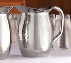 image of American Metalcraft HMWP44 Pitcher, 44‑Oz (1.4‑Qt) Hammered Double‑Wall Steel, 4‑½″ Dia x 8‑⅛″ H
