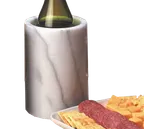 image of American Metalcraft MWC57WHITE Marble Wine Bucket Cooler, 5"×7" Insulated, 1‑Bottle Capacity