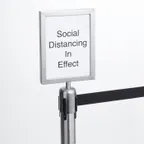 image of American Metalcraft RBSIGNS Sign, 8½"W x 11"H, 2‑Sided Steel Satin for Retractable Stanchions