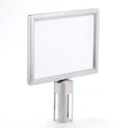 image of American Metalcraft RHSSIGNLSPS Stanchion Sign 11" x 8-1/2" Horz Dual Satin SS Securit Barriers