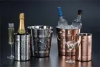 image of American Metalcraft WB8C Copper Hammered Steel Bucket 1 Bottle 9-3/8"L x 8"W x 8-3/8"H