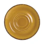 image of Steelite 11210158 Double‑Well Saucer, 5.75" x 0.75" Round, Mustard, Oven Safe 530°F/275°C - 36/Case